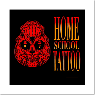 HomeSchoolTattoo Sugarskull UPSIDEDOWN Posters and Art